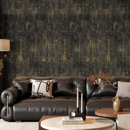 Arthome Black Gold Wallpaper Peel and Stick Contact Paper 17" x 240" - Image 3