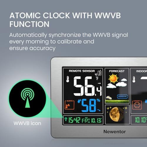 Newentor Weather Station Wireless Indoor Outdoor Thermometer - Image 2