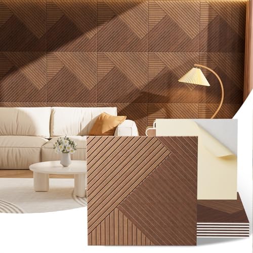 Acoustic Wall Panels, 6 Piece 23.62" X 23.62" Peel and Stick Wall Panels by Vellorise