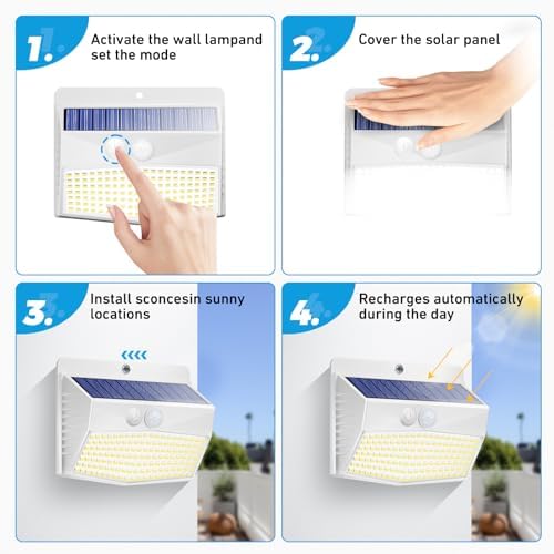 Peasur 12 Pack Solar Motion Sensor Lights Outdoor Waterproof - Image 5