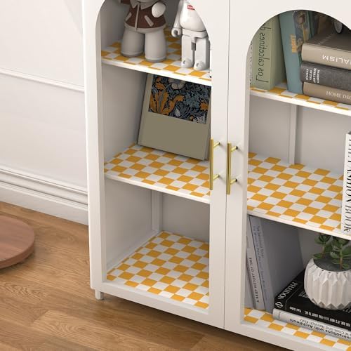 OSECAGE Peel and Stick Wallpaper Orange Checkered Contact Paper 17.7"x393" - Image 5