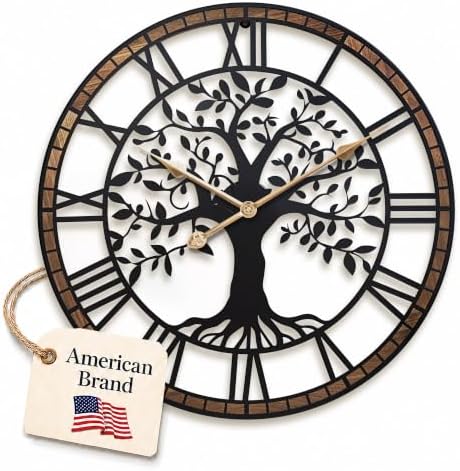 16 Inch Roman Numerals Tree Wall Clock by Unknown