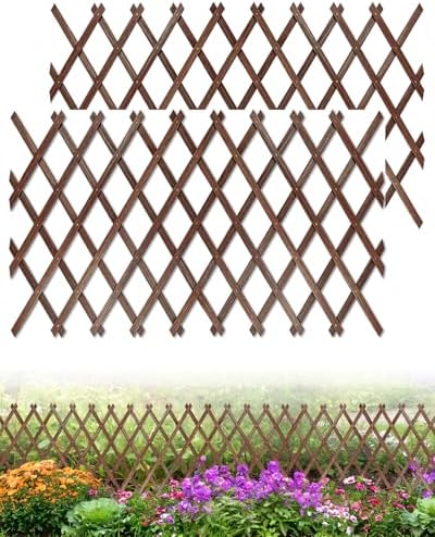 2 Pack Expandable Wooden Lattice Fence Panel, 2.2 x 5.2 Ft by Avalution