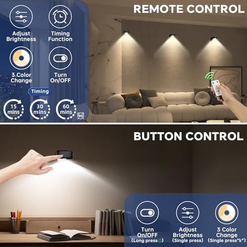 Picture Lights for Wall 3 Pcs, Rechargeable Battery Operated Magnetic Wall - Image 3