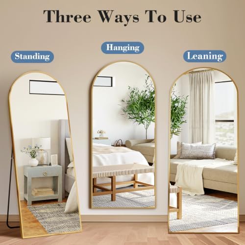DUMOS Arched Mirror Full Length Floor, 56x15 Inch Full Body Standing Mirror - Image 5