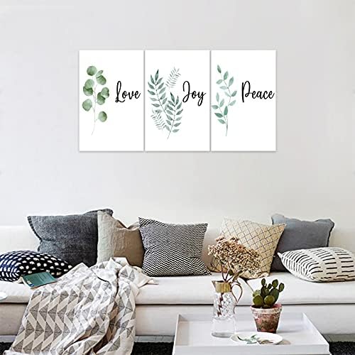 3 Piece Inspirational Wall Art, Quotes "Love Joy Peace" Canvas Print - Image 4