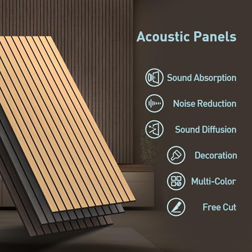 6 Pack Acoustic Panels, 47.2" x 23.6" Sound Proof Panels, Walnut Color - Image 5
