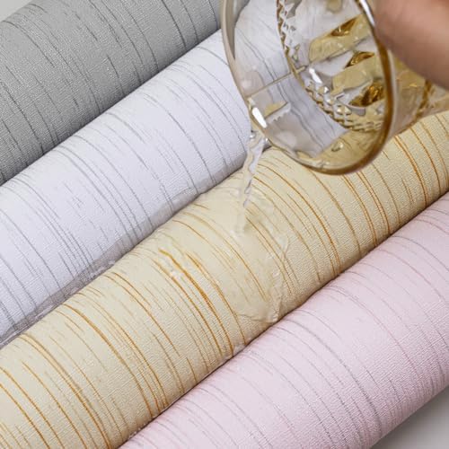 Grey Grasscloth Peel and Stick Wallpaper Texture Contact Paper A Set of 15.7" X - Image 5
