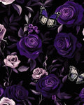 Purple Vintage Floral Peel and Stick Wallpaper 17.5" x 118" by XRUIBZI