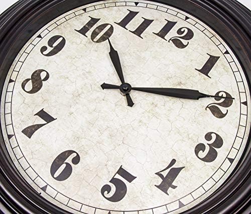 45MinST 20 Inches Retro Round Large Wall Clocks, Silent Non Ticking Battery - Image 2