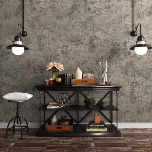 JSEVEM 16"×354" Light Brown Concrete Wallpaper Peel and Stick Industrial Beige - Image 4