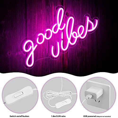 Olekki Pink Good Vibes Neon Sign - Image 5
