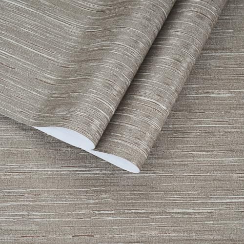 Vintage Textured Taupe Grasscloth Peel n Stick Wallapper 15.7×80" - Image 5