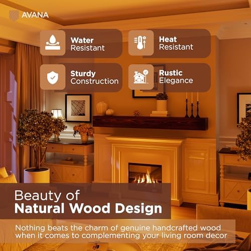 Avana Rustic Fireplace Mantle Shelf 72 Inches - Image 4
