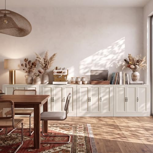 156" Modular Buffet Sideboard Cabinet Set of 4, Extra Long Storage Cabinet - Image 7
