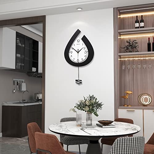 Large Modern Black Pendulum Wall Clock - Image 3