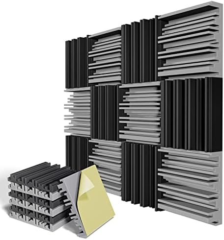 12 Pack Self-Adhesive Sound Proof Foam Panels, High Resilience Sound Proofing by LIGHTDESIRE