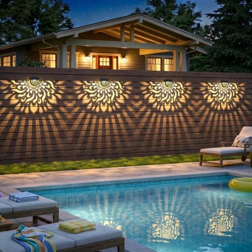 6 Pack Solar Fence Lights Wall lihgts Outdoor Decorations Solar Powered Step - Image 6