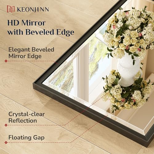 Keonjinn Black Framed Bathroom Mirrors - Image 4