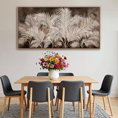 Boho Wall Art in Modern Brown, Minimalist Canvas Artwork - Image 3