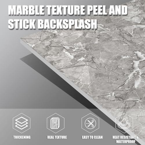 Marble Peel and Stick Backsplash 23.6 x11.8 in - Image 2