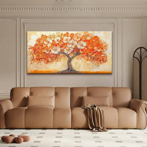 Suconvng Canvas Art Wall Decor Orange Tree Abstract Wall Art - Image 2