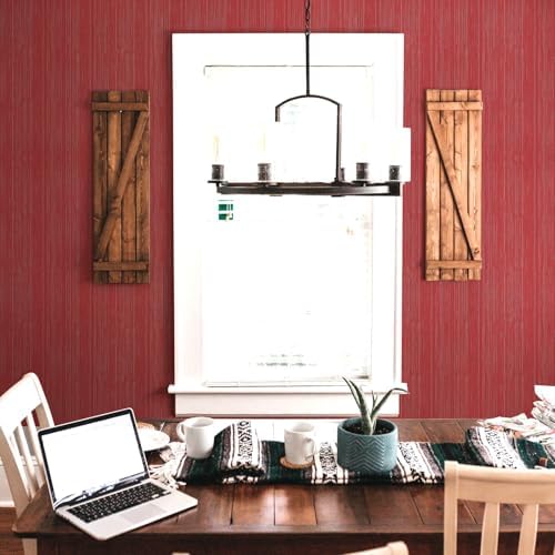 Burgundy Red Grasscloth Peel and Stick Wallpaper Texture Contact Paper - Image 7