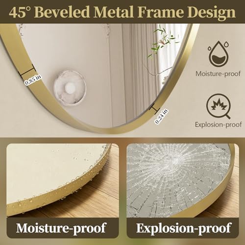 36" Round LED Bathroom Mirror, Wall Mounted Round Backlit Mirror LED Bathroom - Image 6