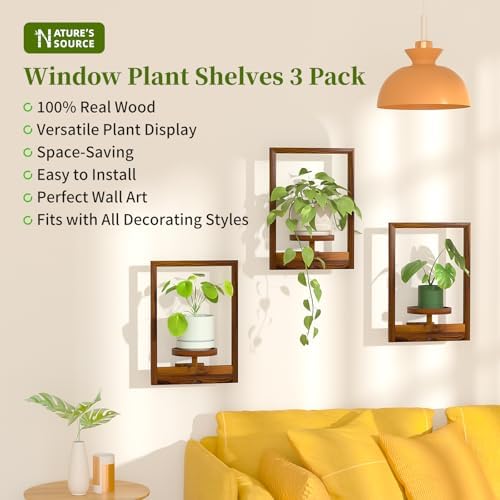Hanging Planters for Indoor Plants Wood Plant Shelf Hold 22lbs Wall Planter - Image 5