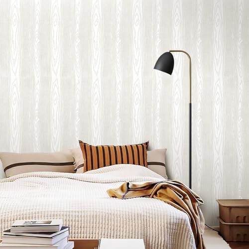 Yun-aeon Light White and Silver Wood Contact Paper 17.3"x200" Rustic Wooden - Image 4