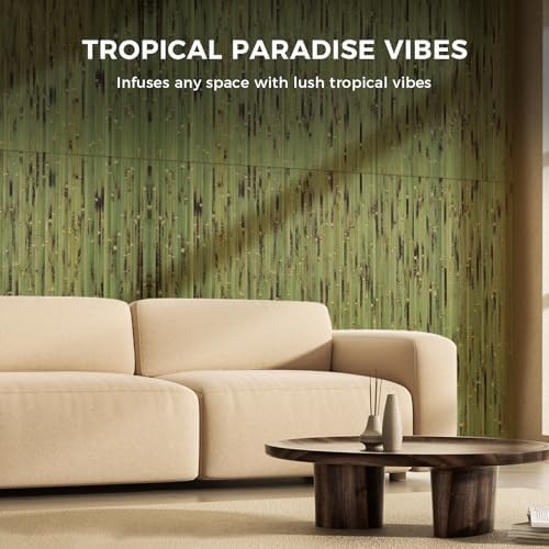 OUZUGIE 2 Pack 96x48 Inch Natural Bamboo Wall Panel - Image 3