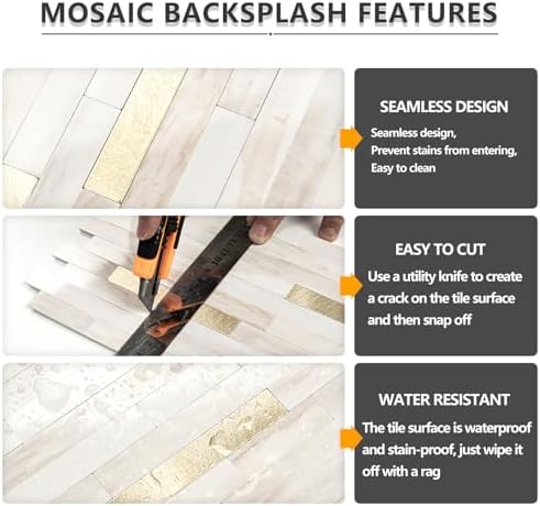 STICKGOO 2 Sheets Peel and Stick Backsplash Tile, Stick on Backsplash - Image 4