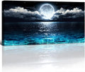 Wall Art Moon Sea Ocean Landscape Picture Canvas Wall Art Print Paintings by HaichuangDecorArt