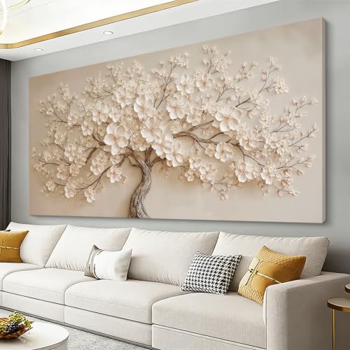 I@U Modern White Tree Of Life Canvas Wall Art Decor by IU
