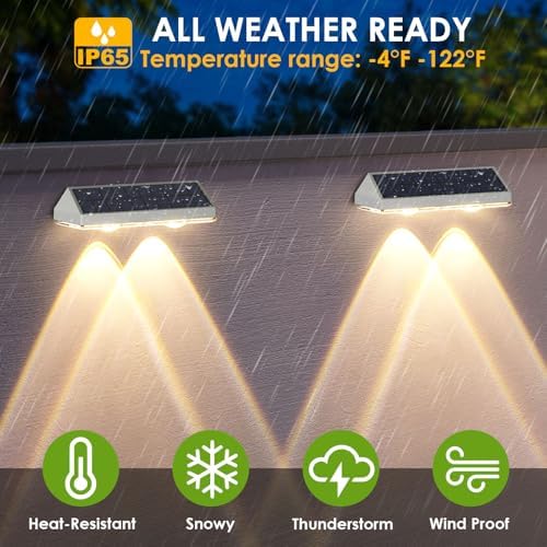 LIANGLOME 2 Pack Solar Fence Lights - Image 4