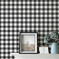 Checkered Wallpaper Black and White Wallpaper 17.3" × 393" Peel and Stick by Fiula