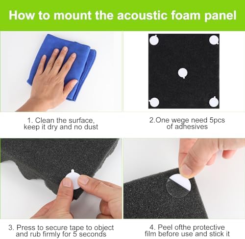120Pcs Acoustic Foam Panels Tape, Removable Mounting Tape - Image 5