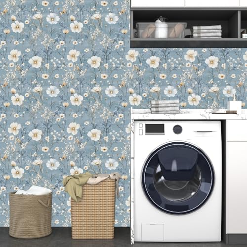 Laatse Vintage Floral Wallpaper Peel and Stick 17.5" x 118" - Image 6