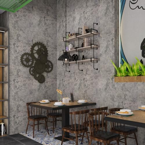 BAYYA Concrete Wallpaper Peel and Stick Grey/Brown/Beige Cement Contact Paper - Image 6