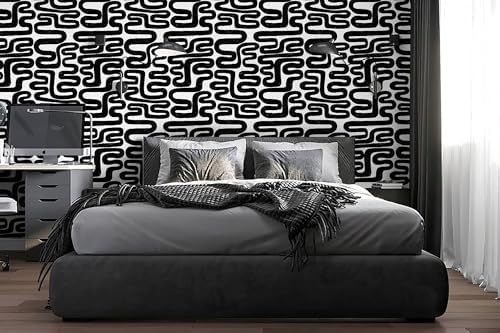 Peel and Stick Wallpaper Black and White Wall Paper Modern Geometric - Image 5