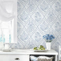 Toduso Wallpaper Peel and Stick Mordern Wall Paper Blue and White Contact Paper by Toduso