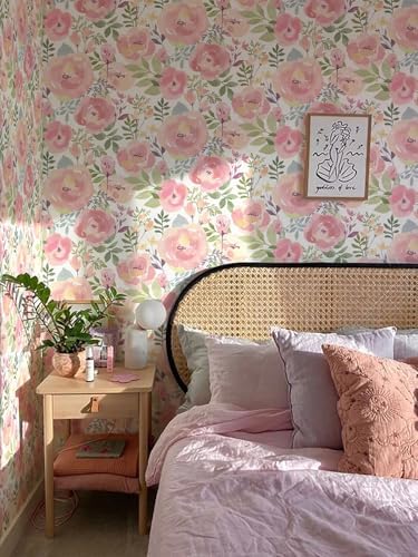 Orainege Peel and Stick Wallpaper Peony Floral Wallpaper Self Adhesive - Image 2