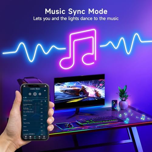 KANTUTOE LED Neon Rope Lights, 19.68ft RGB LED Light Strip, 24V Music Sync - Image 3
