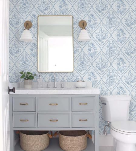 Toduso Wallpaper Peel and Stick Mordern Wall Paper Blue and White Contact Paper - Image 2