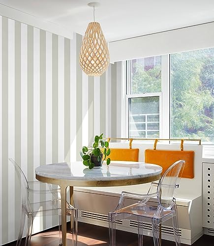 Guvana 17.7"x472" Striped Wallpaper Brown and White Contact Paper Brown - Image 6