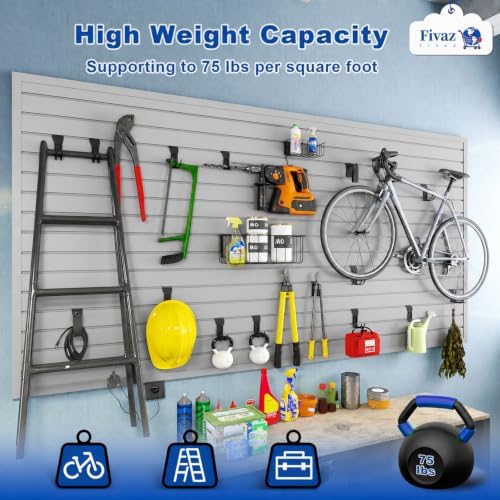 PVC Slatwall Panels, 4 ft x 4 ft Garage Wall Storage Systems - Image 3