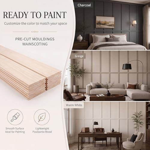 Paulownia Wood Wall Panel Board Batten Panel Kit 9.84 ft x 8 ft - Image 4