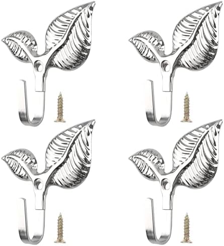 Heavy Duty Vintage Leaf Wall Hooks Set of 4 by Unknown