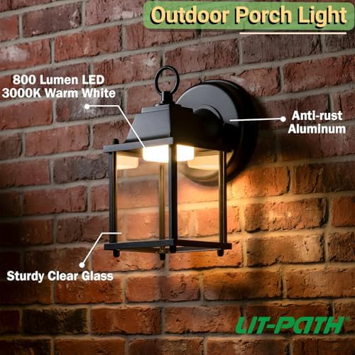 LIT-PaTH Outdoor Wall Light Fixture, LED 3000K, 2 Pack - Image 2