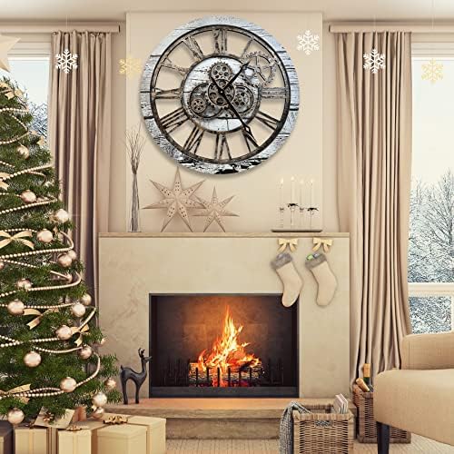 The B-Style Large Wall Clock 24 inch Gray and White - Image 5